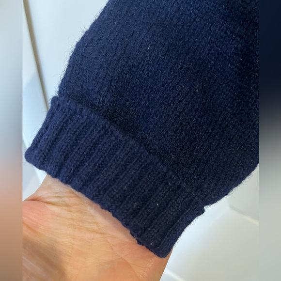 100% Shetland Wool THE MOORS Sweater by Lord Jeff Vintage 80’s Sz L Navy Blue - Picture 10 of 14